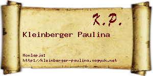 Kleinberger Paulina névjegykártya